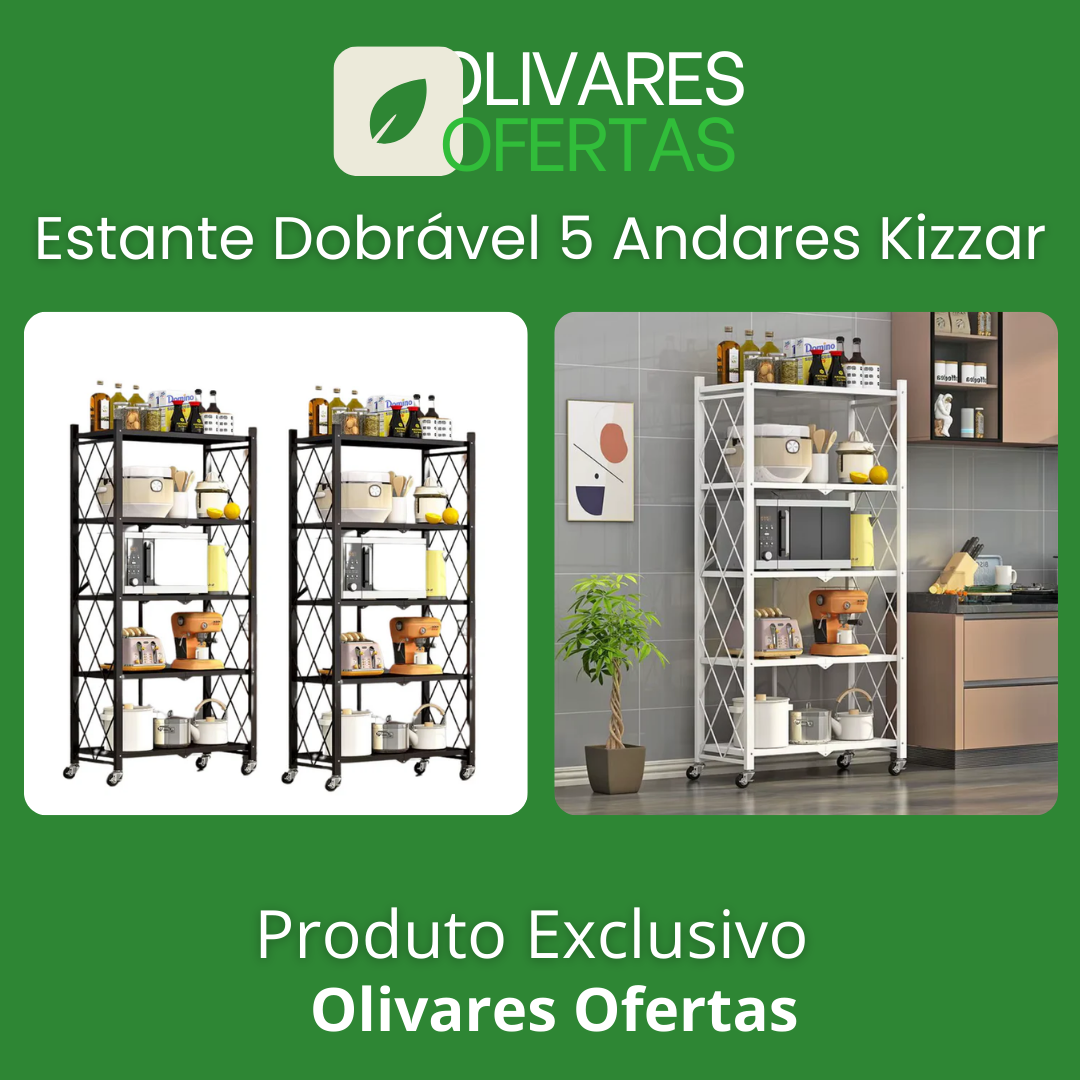 [COMPRE 1 LEVE 2] Estante Dobrável 5 Andares Kizzar + Frete Grátis